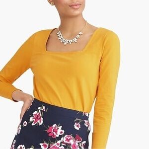 J. Crew Mustard 3/4 length Sleeve Blouse